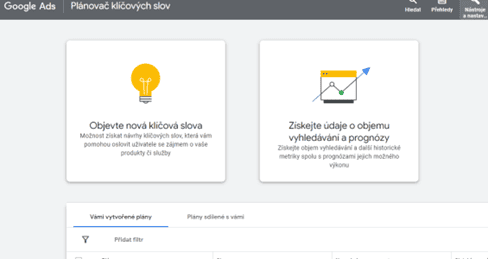planovac klicovych slov